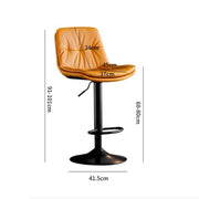 Bar Stools Kitchen Bar Stool Leather Barstools Swivel Gas Lift Counter Chairs x2 BS8406 Black V255-8406-BLACK