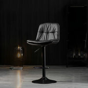 Bar Stools Kitchen Bar Stool Leather Barstools Swivel Gas Lift Counter Chairs x2 BS8406 Black V255-8406-BLACK