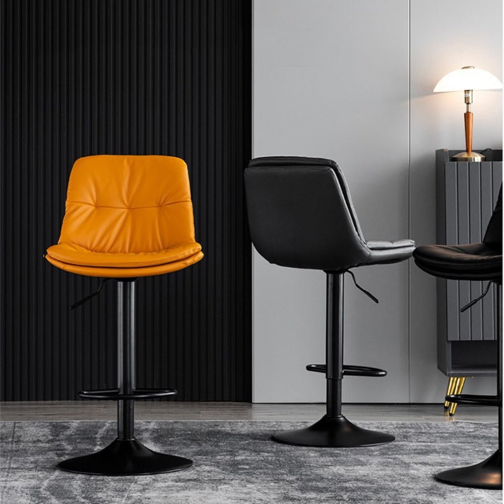 Bar Stools Kitchen Bar Stool Leather Barstools Swivel Gas Lift Counter Chairs x2 BS8406 Grey V255-8406-GREY