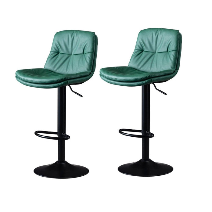 SERENITa Bar Stools Kitchen Bar Stool Leather Barstools Swivel Gas Lift Counter Chairs BS8406 Green V255-8406_GREEN
