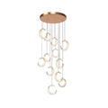 BAMDECOR Moon Stair Chandelier Golden Luxury Villa Duplex Staircase Chandelier Apartment Revolving Loft V255-A002-12HL