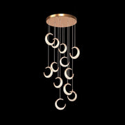 BAMDECOR Moon Stair Chandelier Golden Luxury Villa Duplex Staircase Chandelier Apartment Revolving Loft V255-A002-12HL