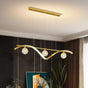 Luxury Hand Blown Glass LED Pendant Light 100cm Adjustable 3 Color Dimmable Remote Control for Dining Bar V255-A037-GOLD