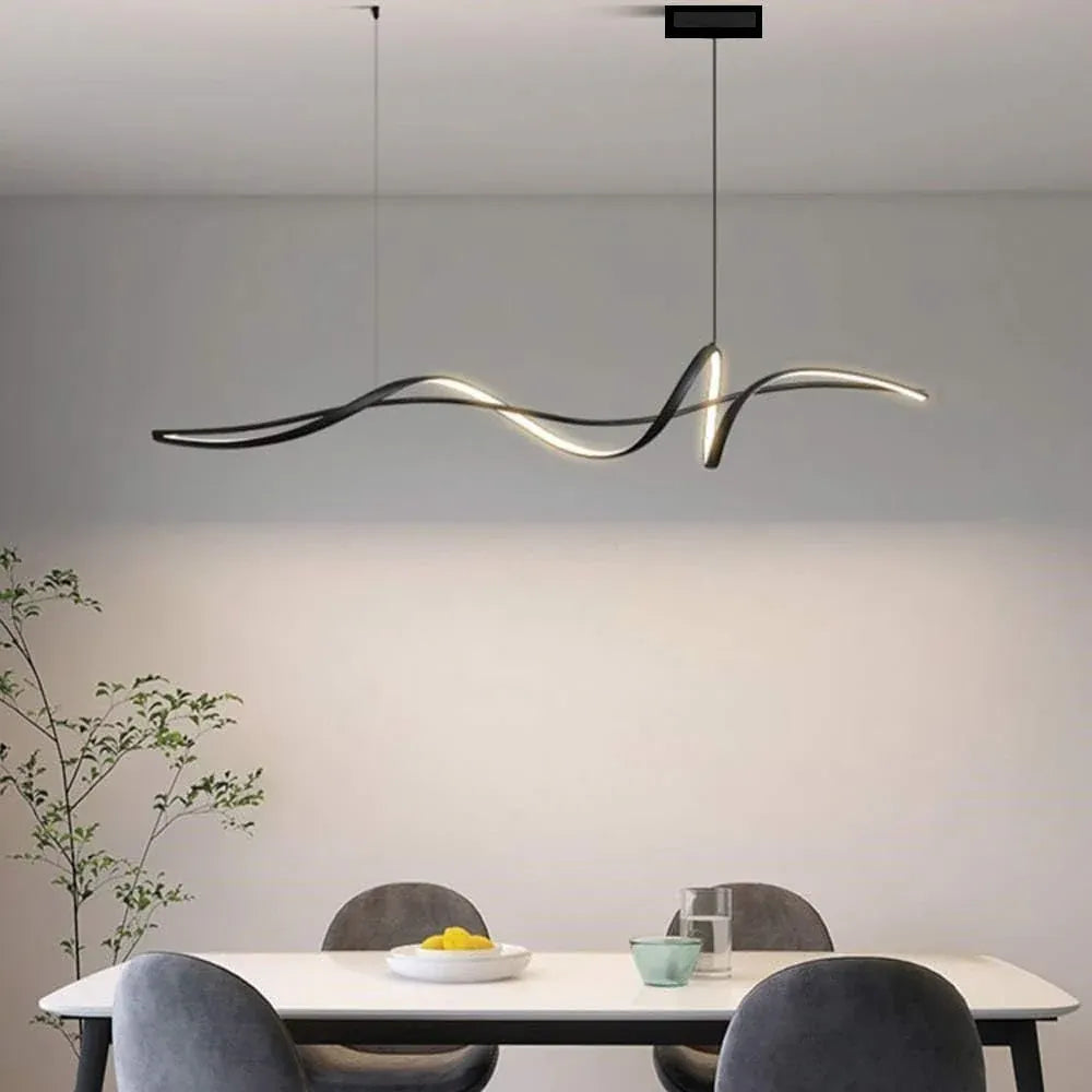 BAMDECOR A36 Modern LED Linear Chandeliers Pendant Lights with Dimmable LED and Adjustable Hanging Length V255-A36-L140