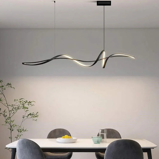 BAMDECOR A36 Modern LED Linear Chandeliers Pendant Lights with Dimmable LED and Adjustable Hanging Length V255-A36-L140