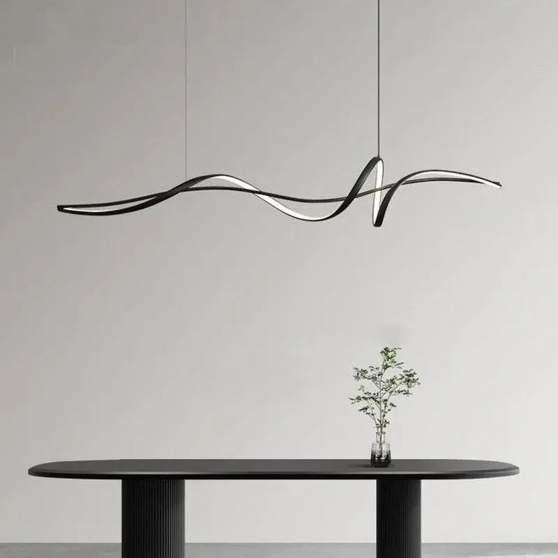 BAMDECOR A36 Modern LED Linear Chandeliers Pendant Lights with Dimmable LED and Adjustable Hanging Length V255-A36-L140