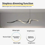 BAMDECOR A36 Modern LED Linear Chandeliers Pendant Lights with Dimmable LED and Adjustable Hanging Length V255-A36-L140