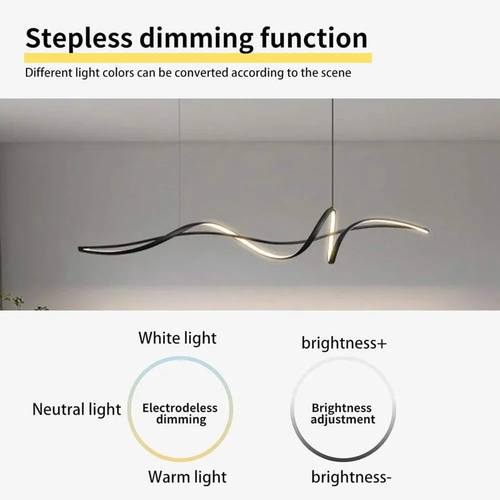 BAMDECOR A36 Modern LED Linear Chandeliers Pendant Lights with Dimmable LED and Adjustable Hanging Length V255-A36-L140