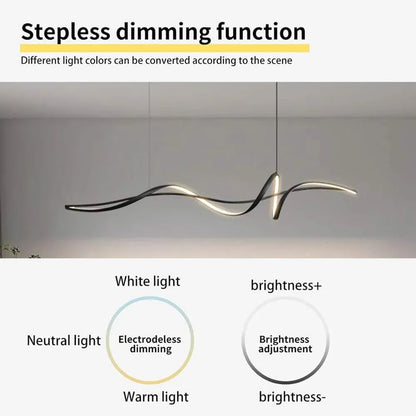 BAMDECOR A36 Modern LED Linear Chandeliers Pendant Lights with Dimmable LED and Adjustable Hanging Length V255-A36-L140