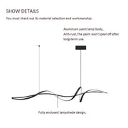 BAMDECOR A36 Modern LED Linear Chandeliers Pendant Lights with Dimmable LED and Adjustable Hanging Length V255-A36-L140