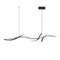 BAMDECOR A036 Modern LED Linear Pendant Lights with Dimmable LED and Adjustable Hanging Length 160cm -Black V255-A36-L160-A