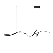 BAMDECOR A036 Modern LED Linear Pendant Lights with Dimmable LED and Adjustable Hanging Length 160cm -Black V255-A36-L160-A