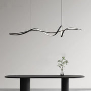 BAMDECOR A036 Modern LED Linear Pendant Lights with Dimmable LED and Adjustable Hanging Length 160cm -Black V255-A36-L160-A