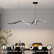 BAMDECOR A036 Modern LED Linear Pendant Lights with Dimmable LED and Adjustable Hanging Length 160cm -Black V255-A36-L160-A