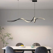 BAMDECOR A036 Modern LED Linear Pendant Lights with Dimmable LED and Adjustable Hanging Length 160cm -Black V255-A36-L160-A