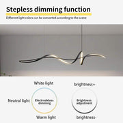 BAMDECOR A036 Modern LED Linear Pendant Lights with Dimmable LED and Adjustable Hanging Length 160cm -Black V255-A36-L160-A