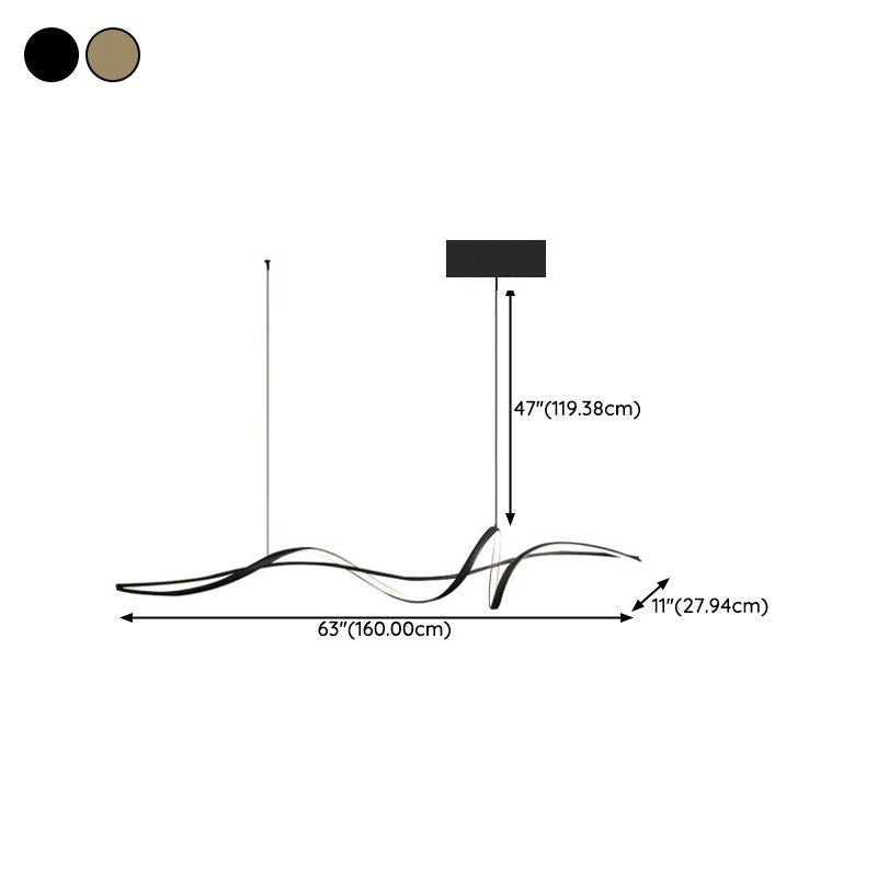 BAMDECOR A036 Modern LED Linear Pendant Lights with Dimmable LED and Adjustable Hanging Length 160cm -Black V255-A36-L160-A