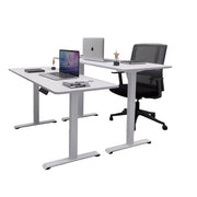 AMZ Electric Height Adjustable Standing Desk 120x60cm Sit Stand Desk Top for Home Office (White Frame + White V255-AMZ-120-DM-WHITE