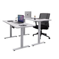 AMZ Electric Height Adjustable Standing Desk 160x80cm Sit Stand Desk Top for Home Office (White Frame + White V255-AMZ-160-DM-WHITE