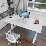 AMZ Electric Height Adjustable Standing Desk 160x80cm Sit Stand Desk Top for Home Office (White Frame + White V255-AMZ-160-DM-WHITE