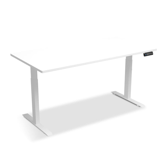 AMZ Electric Height Adjustable Standing Desk 160x80cm Sit Stand Desk Top for Home Office (White Frame + White V255-AMZ-160-DM-WHITE