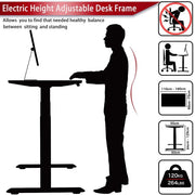 AMZ Electric Height Adjustable Standing Desk 160x80cm Sit Stand Desk Top for Home Office (White Frame + White V255-AMZ-160-DM-WHITE