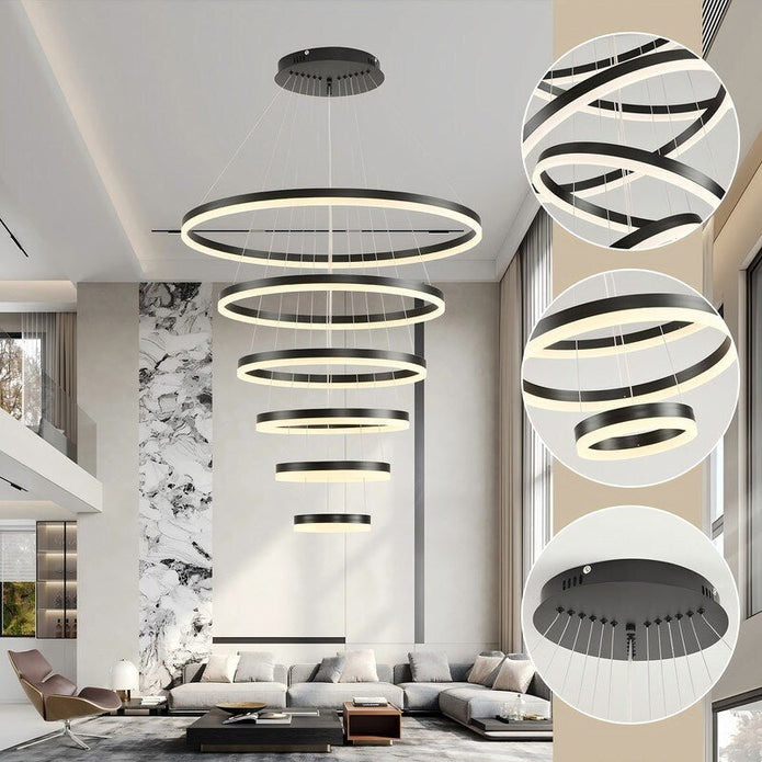 BAMDECOR A18815 Nordic Home Decor Dining Room Pendant lamp lights Ceiling Lamp Hanging Light Chandelier Lamps V255-BAM-18815/6-BLK