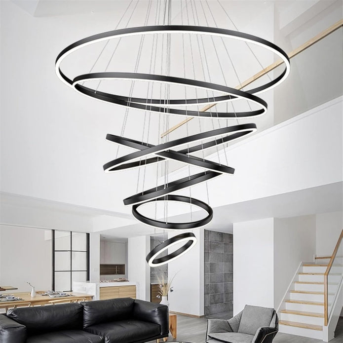 BAMDECOR A18815 Nordic Home Decor Dining Room Pendant lamp lights Ceiling Lamp Hanging Light Chandelier Lamps V255-BAM-18815/7-BLK