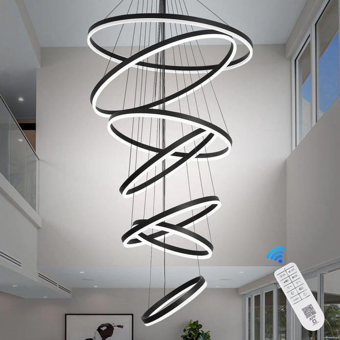 BAMDECOR A18815 Nordic Home Decor Dining Room Pendant lamp lights Ceiling Lamp Hanging Light Chandelier Lamps V255-BAM-18815/7-BLK