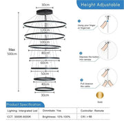 BAMDECOR A18815 Nordic Home Decor Dining Room Pendant lamp lights Ceiling Lamp Hanging Light Chandelier Lamps V255-BAM-18815/7-BLK