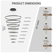 BAMDECOR A18815 Nordic Home Decor Dining Room Pendant lamp lights Ceiling Lamp Hanging Light Chandelier Lamps V255-BAM-18815/8-BLK