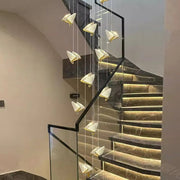 BAMDECOR LED Modern Bedroom Bedside Creative Butterfly Hanging Chandelier Light Fixtures for Stairs Nordic V255-BAM-A005-12HL