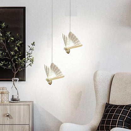 BAMDECOR LED Modern Bedroom Bedside Creative Butterfly Hanging Chandelier Light Fixtures for Stairs Nordic V255-BAM-A005-1HL