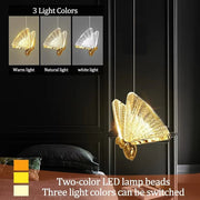 BAMDECOR LED Modern Bedroom Bedside Creative Butterfly Hanging Chandelier Light Fixtures for Stairs Nordic V255-BAM-A005-1HL