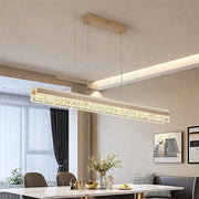 BAMDECOR A122 Nordic Long Dual Linear Dimmable Acrylic Kitchen Dining Table Pendant Light Minimalist Modern V255-BAM-A122-COFFEE-1.2M