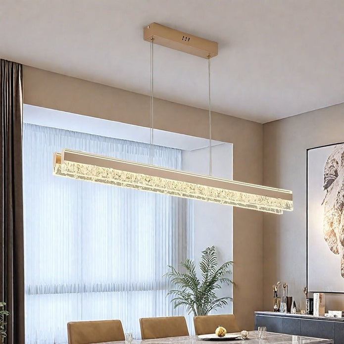 BAMDECOR A122 Nordic Long Dual Linear Dimmable Acrylic Kitchen Dining Table Pendant Light Minimalist Modern V255-BAM-A122-COFFEE-1.2M