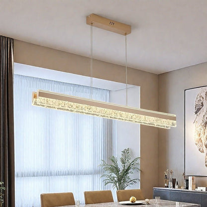 BAMDECOR A122 Nordic Long Dual Linear Dimmable Acrylic Kitchen Dining Table Pendant Light Minimalist Modern V255-BAM-A122-COFFEE-1.2M