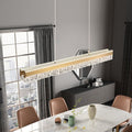 BAMDECOR A122 Nordic Long Dual Linear Dimmable Acrylic Kitchen Dining Table Pendant Light Minimalist Modern V255-BAM-A122-GOLD-1.2M