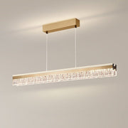 BAMDECOR A122 Nordic Long Dual Linear Dimmable Acrylic Kitchen Dining Table Pendant Light Minimalist Modern V255-BAM-A122-GOLD-1.2M