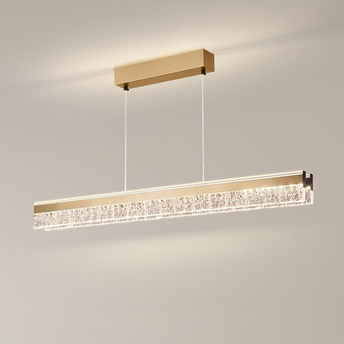 BAMDECOR A122 Nordic Long Dual Linear Dimmable Acrylic Kitchen Dining Table Pendant Light Minimalist Modern V255-BAM-A122-GOLD-1.2M