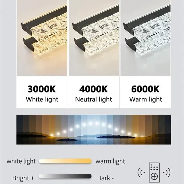BAMDECOR A122 Nordic Long Dual Linear Dimmable Acrylic Kitchen Dining Table Pendant Light Minimalist Modern V255-BAM-A122-GOLD-1.2M