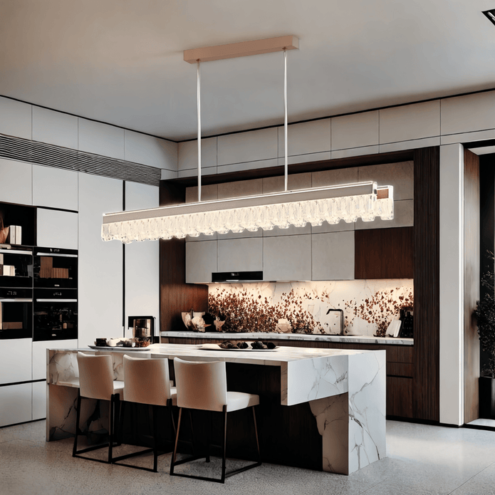 BAMDECOR A188 Nordic Dual Linear Dimmable Acrylic Kitchen Dining Table Pendant Light Minimalist Modern V255-BAM-A188-COFFEE-1.2M