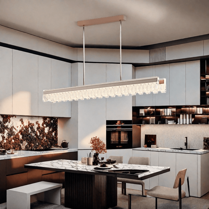 BAMDECOR A188 Nordic Dual Linear Dimmable Acrylic Kitchen Dining Table Pendant Light Minimalist Modern V255-BAM-A188-COFFEE-1.2M