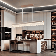 BAMDECOR A188 Nordic Dual Linear Dimmable Acrylic Kitchen Dining Table Pendant Light Minimalist Modern V255-BAM-A188-COFFEE-1.2M