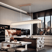 BAMDECOR A188 Nordic Dual Linear Dimmable Acrylic Kitchen Dining Table Pendant Light Minimalist Modern V255-BAM-A188-COFFEE-1.2M