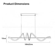 BAMDECOR A202 Modern LED Linear Pendant Lights with Dimmable LED (160cm/180cm-Black) 1.5 Meters V255-BAM-A202-1.5-BLK