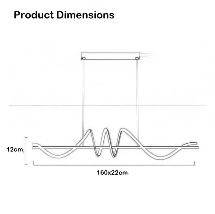 BAMDECOR A202 Modern LED Linear Pendant Lights with Dimmable LED (160cm/180cm-Black) 1.5 Meters V255-BAM-A202-1.5-BLK