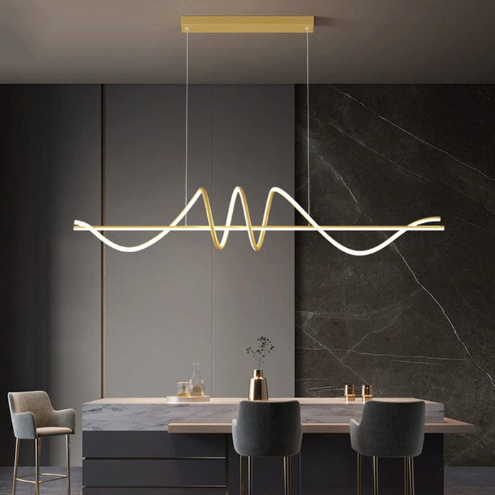 BAMDECOR A202 Modern LED Linear Pendant Lights with Dimmable LED 160cm V255-BAM-A202-1.5-GOLD