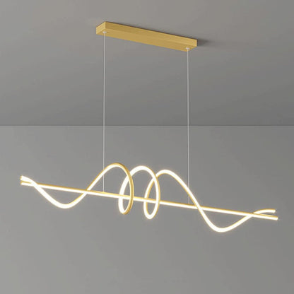 BAMDECOR A202 Modern LED Linear Pendant Lights with Dimmable LED 160cm V255-BAM-A202-1.5-GOLD