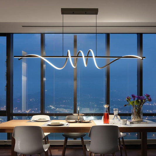 BAMDECOR A202 Modern LED Linear Pendant Lights with Dimmable LED (160cm/180cm-Black) 1.8 Meters V255-BAM-A202-1.8-BLK